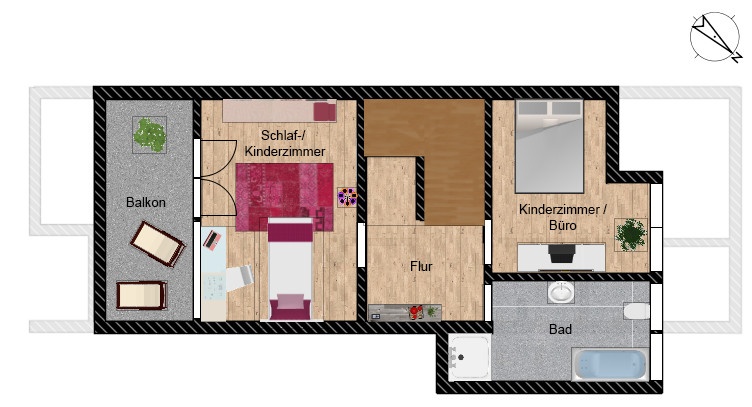 2D-Ansicht DG Wohnung kaufen Waiblingen / Bittenfeld