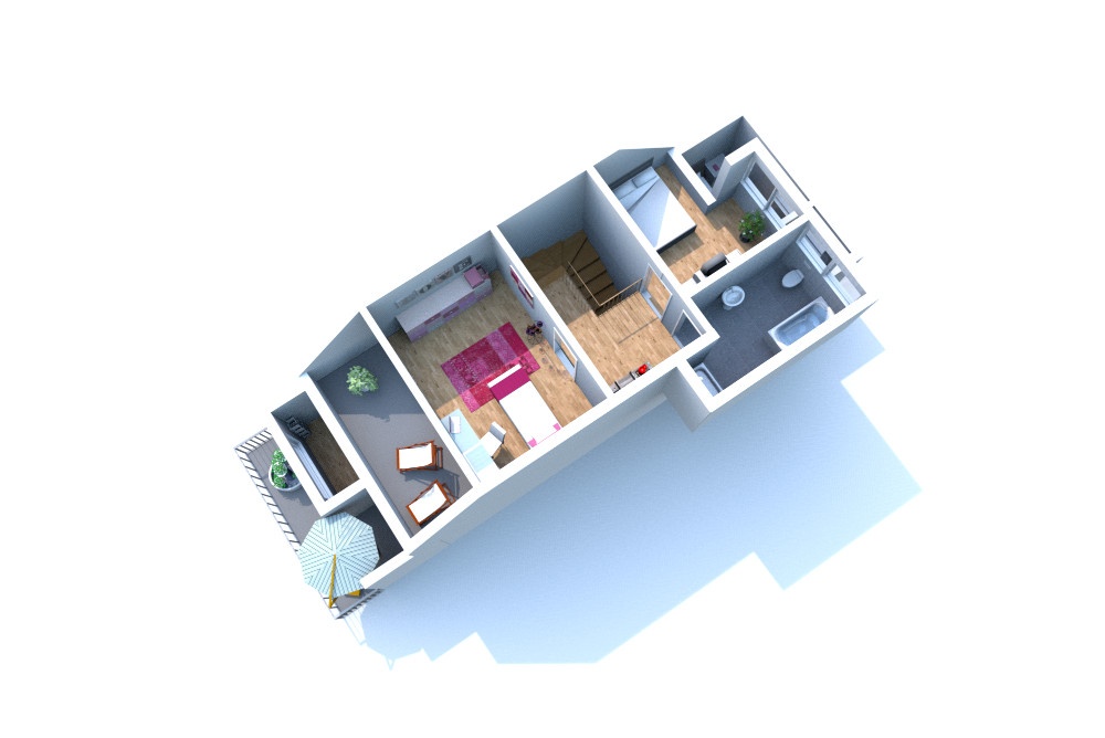 3D-Ansicht DG Wohnung kaufen Waiblingen / Bittenfeld