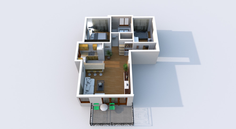 3D Grundriss Wohnung kaufen Stuttgart-Plieningen