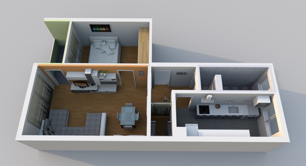 3D Grundriss  Wohnung kaufen Ditzingen / Hirschlanden