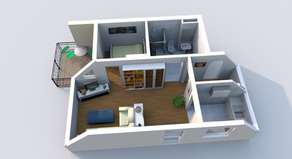 3D Grundriss Wohnung kaufen Benningen am Neckar