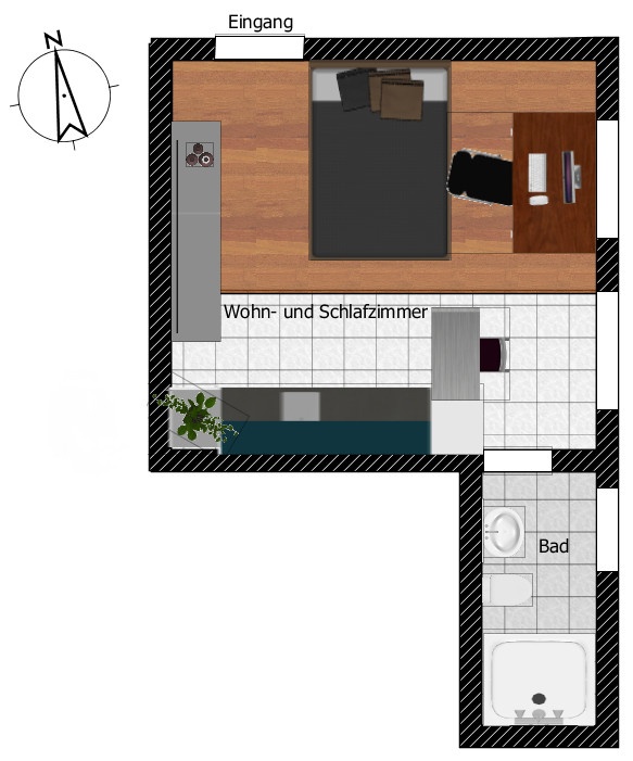 2D-Grundriss Wohnung kaufen Benningen am Neckar