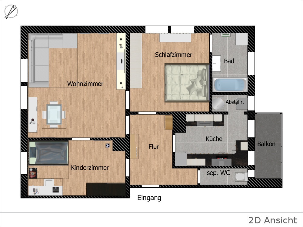 2D-Grundriss Wohnung kaufen Stuttgart