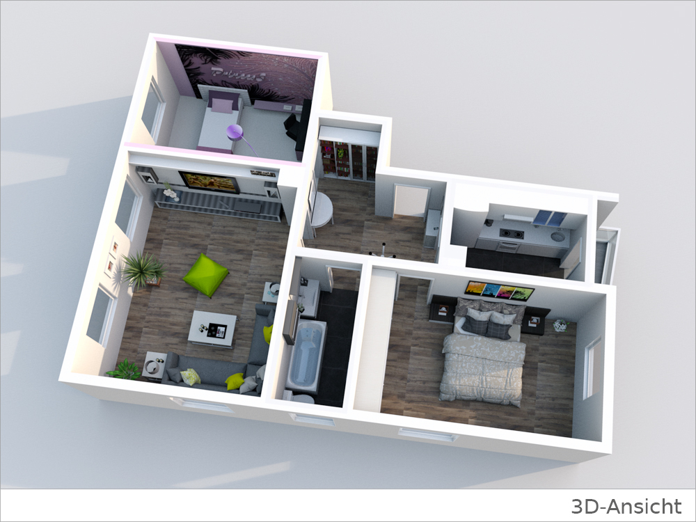 3D-Grundriss Wohnung kaufen Stuttgart Ost