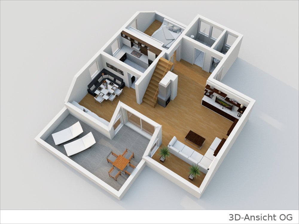 3D-Grundriss OG Wohnung mieten Stuttgart / Rohracker