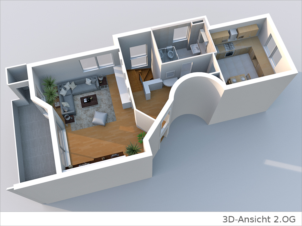 3D-Grundriss 2OG Wohnung kaufen Stuttgart / Vaihingen