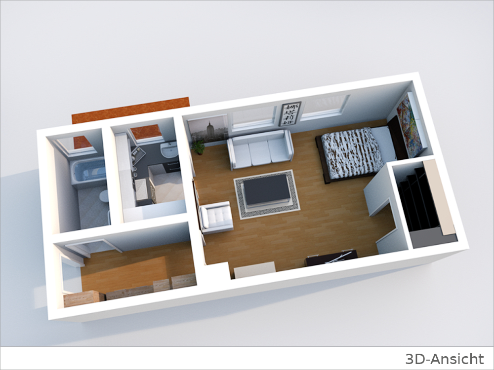 3D Grundriss Wohnung mieten Stuttgart