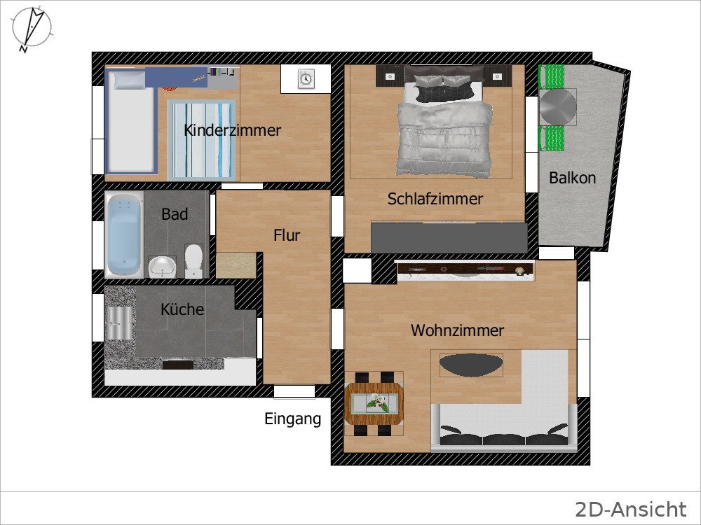 2D Grundriss Wohnung kaufen Stuttgart / Fasanenhof