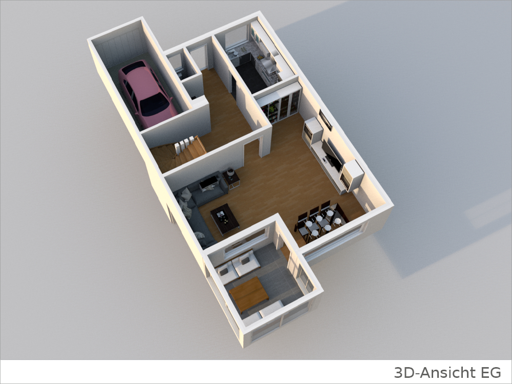 3D Ansicht EG Haus kaufen Stuttgart / Vaihingen