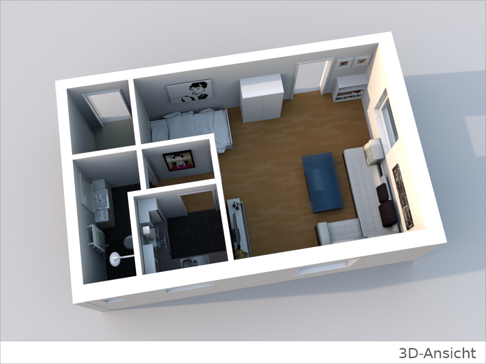 3D Ansicht Wohnung kaufen Stuttgart / Heumaden