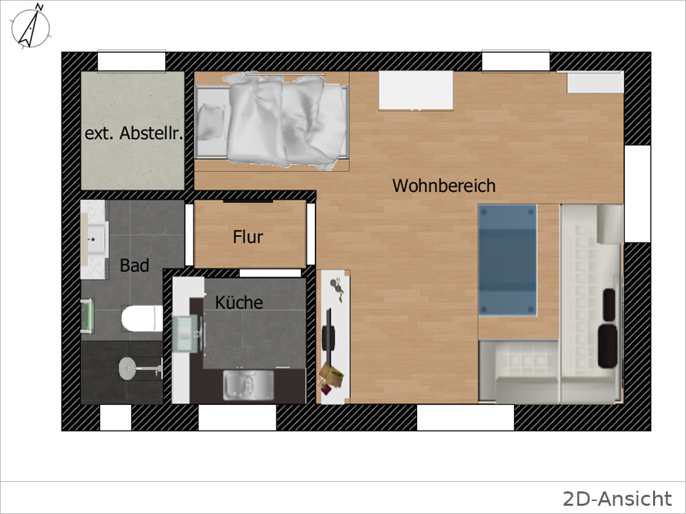 2D Ansicht Wohnung kaufen Stuttgart / Heumaden