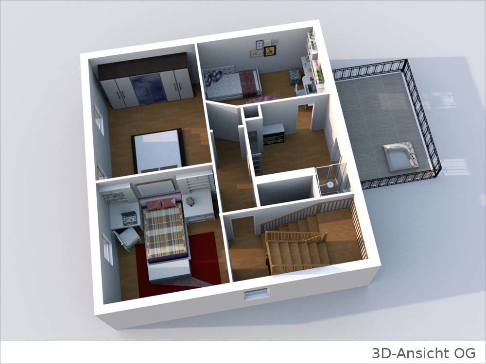 3D Ansicht OG Haus kaufen Stuttgart