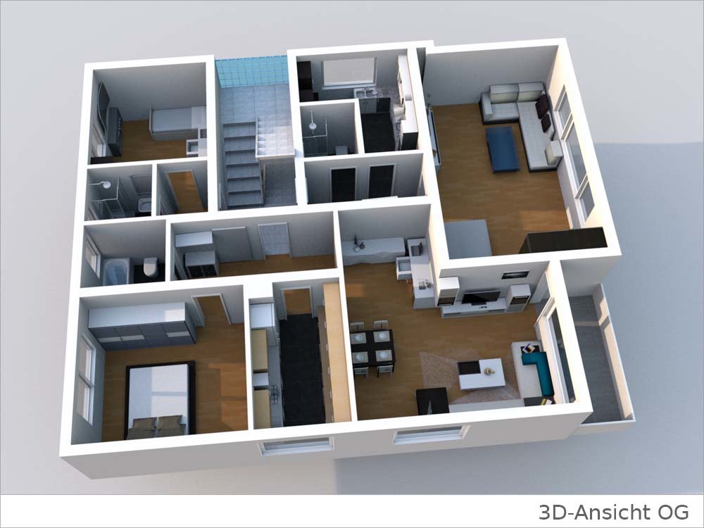 3D Ansicht OG Haus kaufen Stuttgart-Möhringen